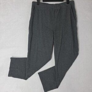 Weintee Women's Large Petite Cotton Sweatpants With Pockets Gray EUC